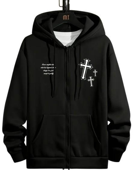 MST God Did Zip-Up Hoodie Black