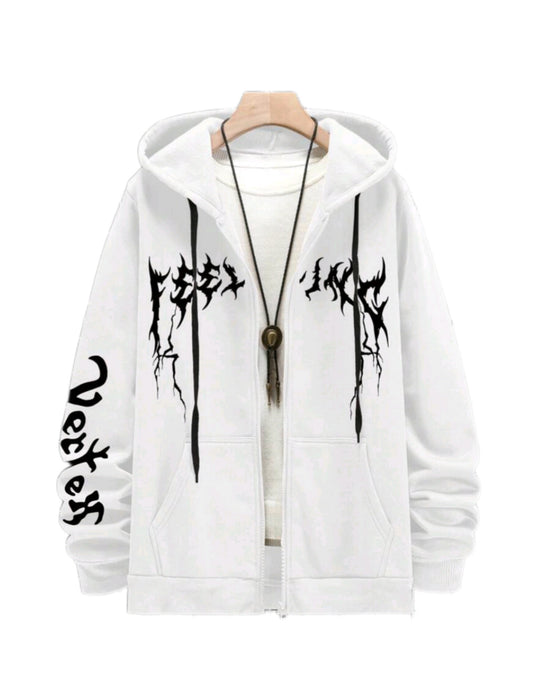 MST Street Era Zip-up Hoodie White